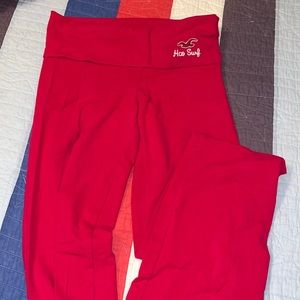 Hollister embroidered pink flared yoga pants